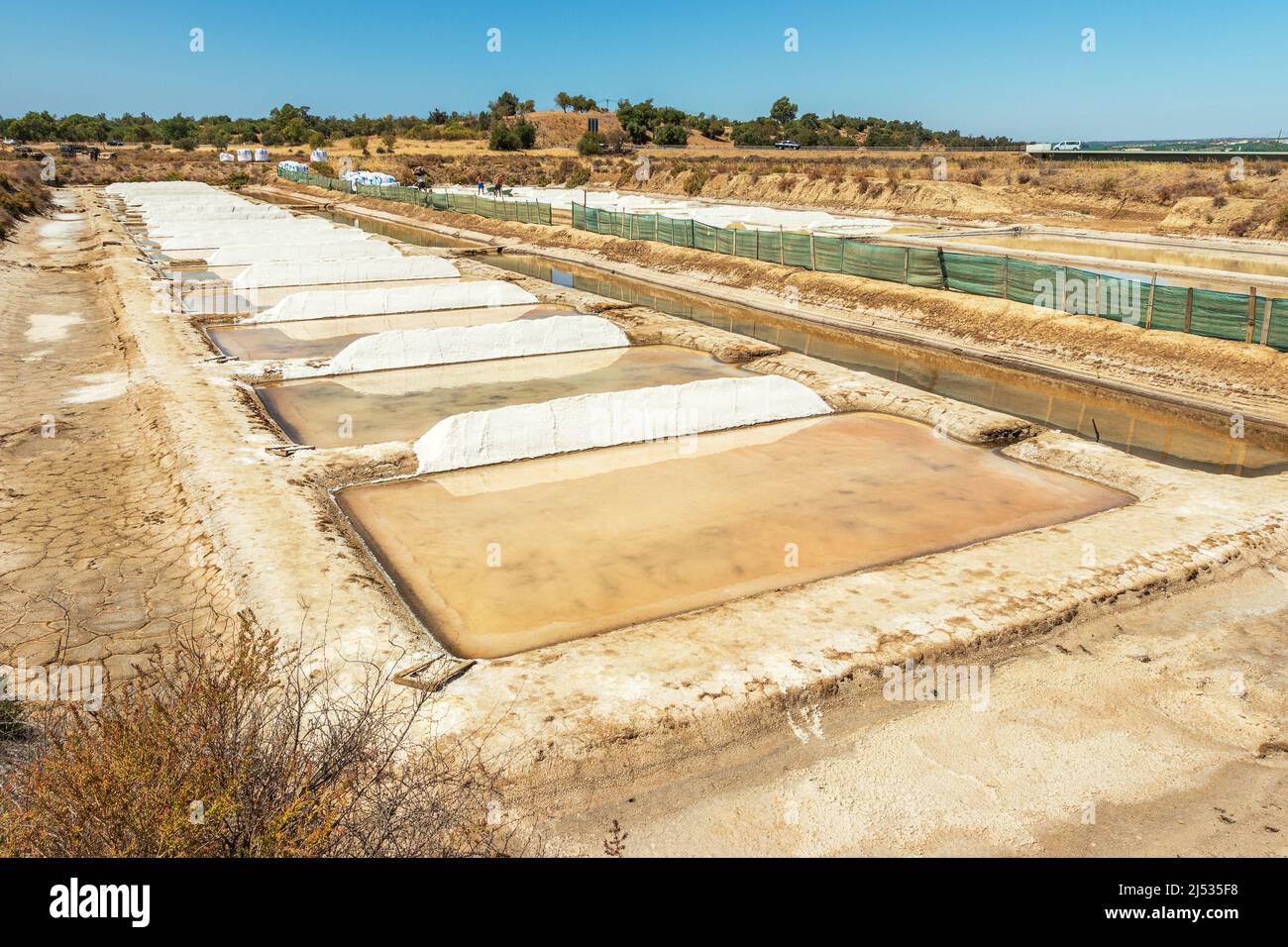Castro Marim Salt Flats in Algarve, Portugal. Stock Photo