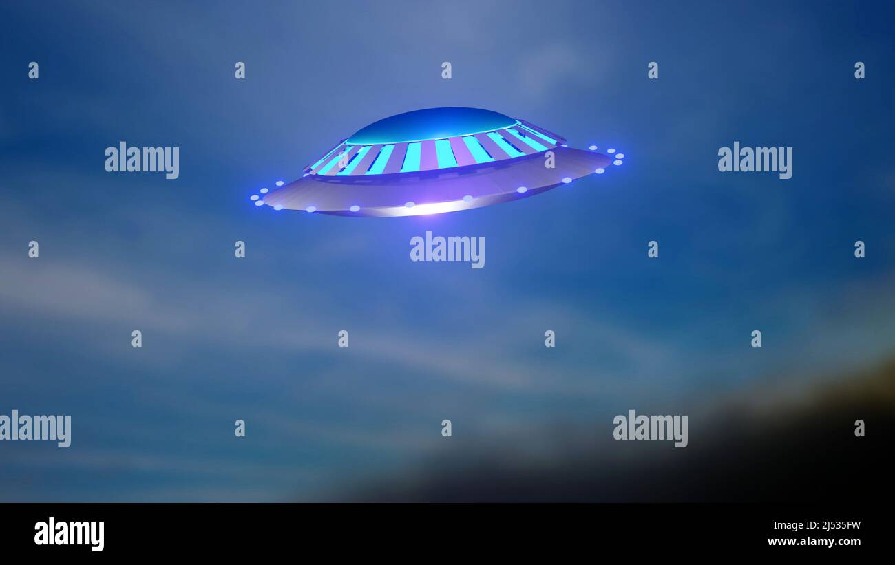 UFO. Unidentified Flying Object. Flying saucer. Stock Photo