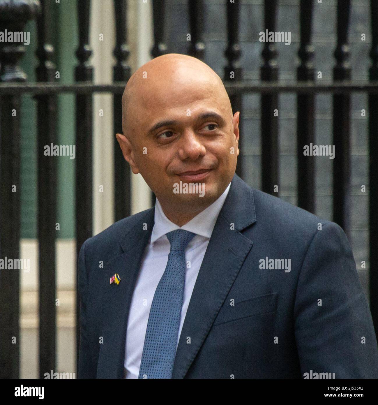 London, England, UK. 19th Apr, 2022. Secretary of State for Health and Social Care SAJID JAVID is seen outside 10 Downing Street as cabinet meet. (Credit Image: © Tayfun Salci/ZUMA Press Wire) Stock Photo
