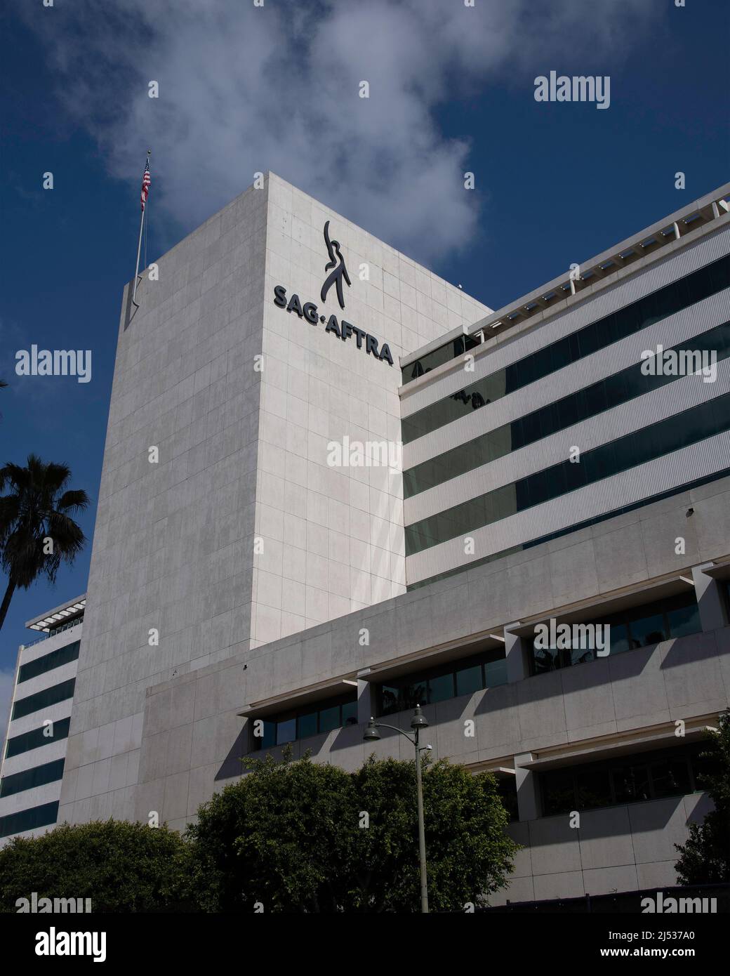 Los Angeles, CA, USA - April 17, 2022: Exterior of the SAG-AFTRA Labor union building on Wilshire boulevard in Los Angeles, CA. Stock Photo