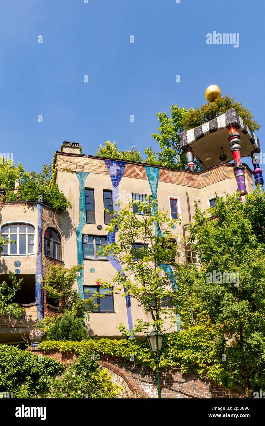 Bad Soden, Germany - May 21, 2018: The view of Hundertwasser house in Bad Soden, Germany. Stock Photo