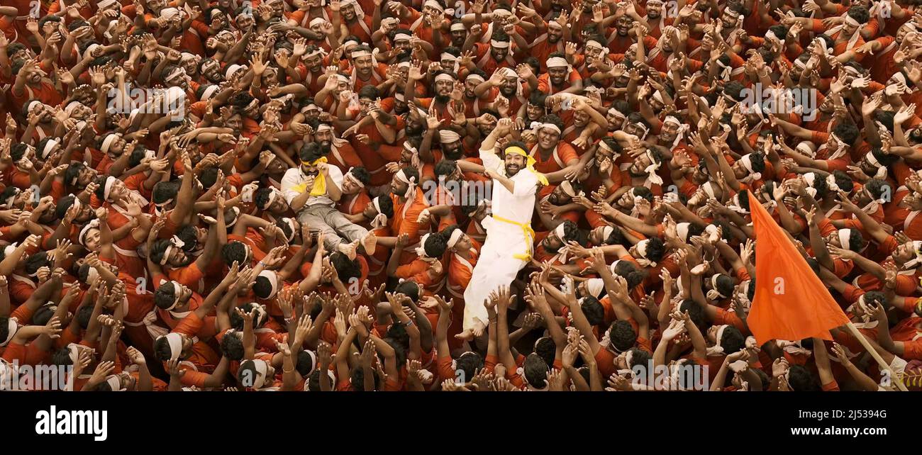 RRR, (aka RISE ROAR REVOLT), from left: Ram Charan, N.T. Rama Rao Jr ...