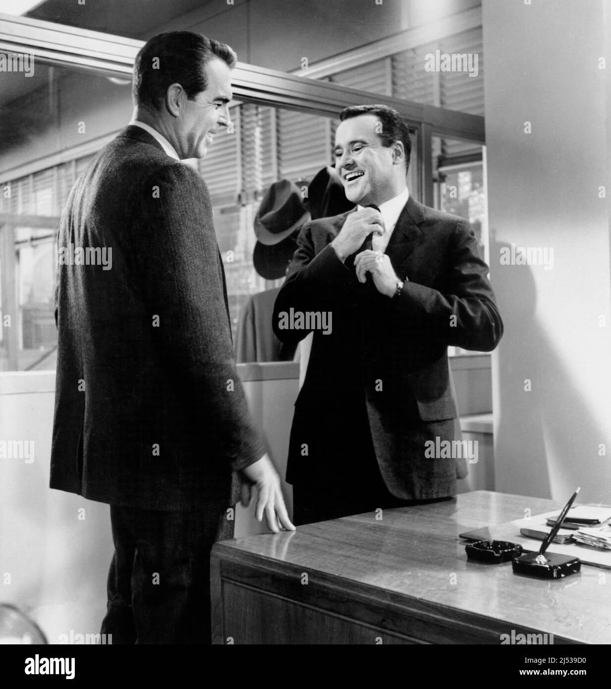 Fred MacMurray, Jack Lemmon, on-set of the Film, “The Apartment