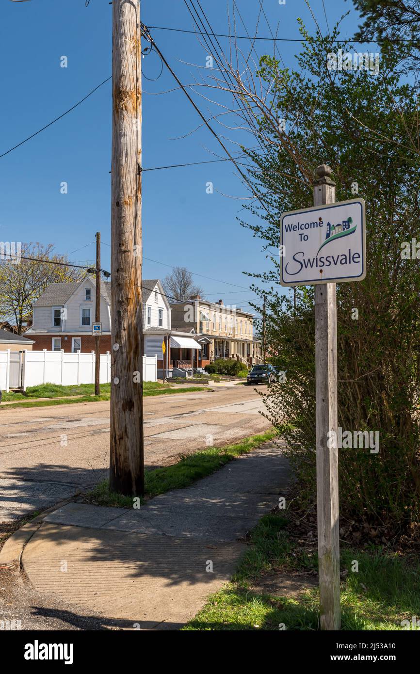 The Welcome to Swissvale sign along Commercial Avenue in Swissvale ...