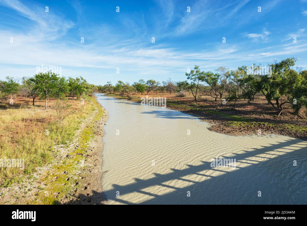 River on the remote Barkly Tablelands, Northern Territory, NT, Australia Stock Photo