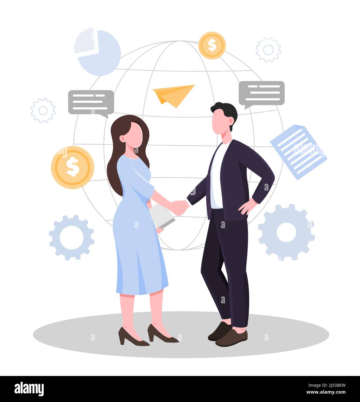 Business partners handshake concept Stock Vector