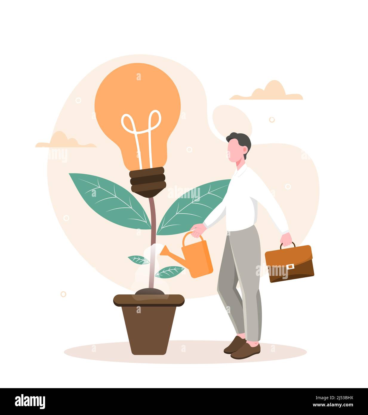 Businessman having creative idea Stock Vector