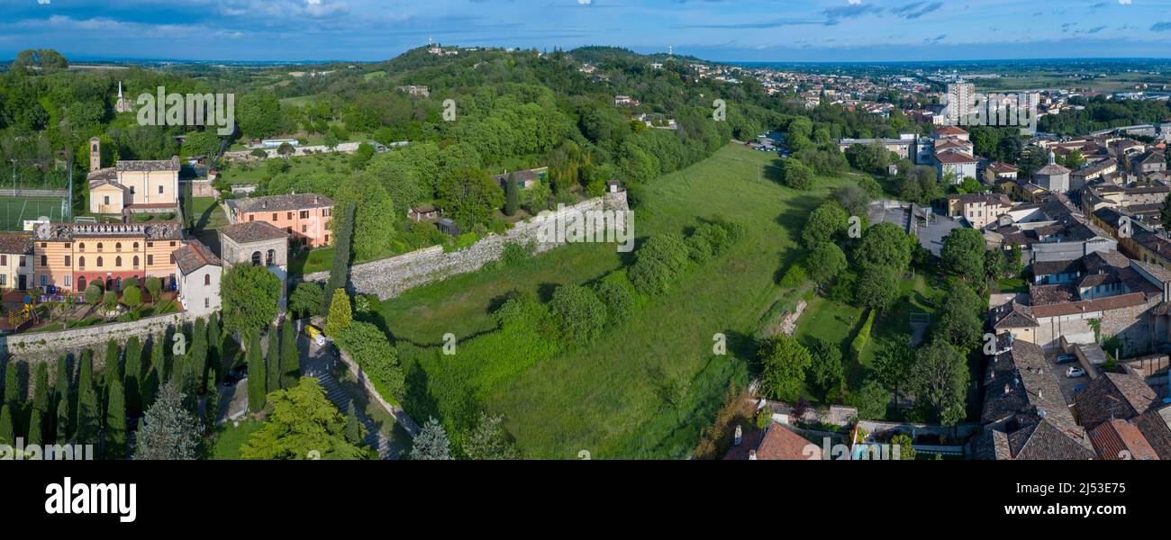 view of Castle and town of Castiglione delle Stiviere, Mantova hinterland Lake Garda Stock Photo