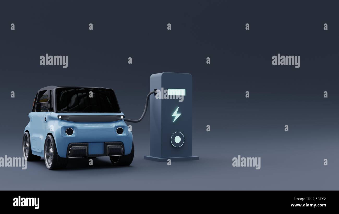 Ev Rendering Charging power to electric vehicle EV car,Electric car at charging ...