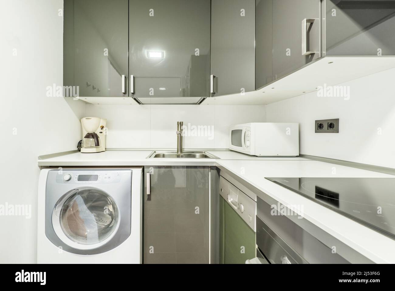 Space washing machine wooden hires stock photography and