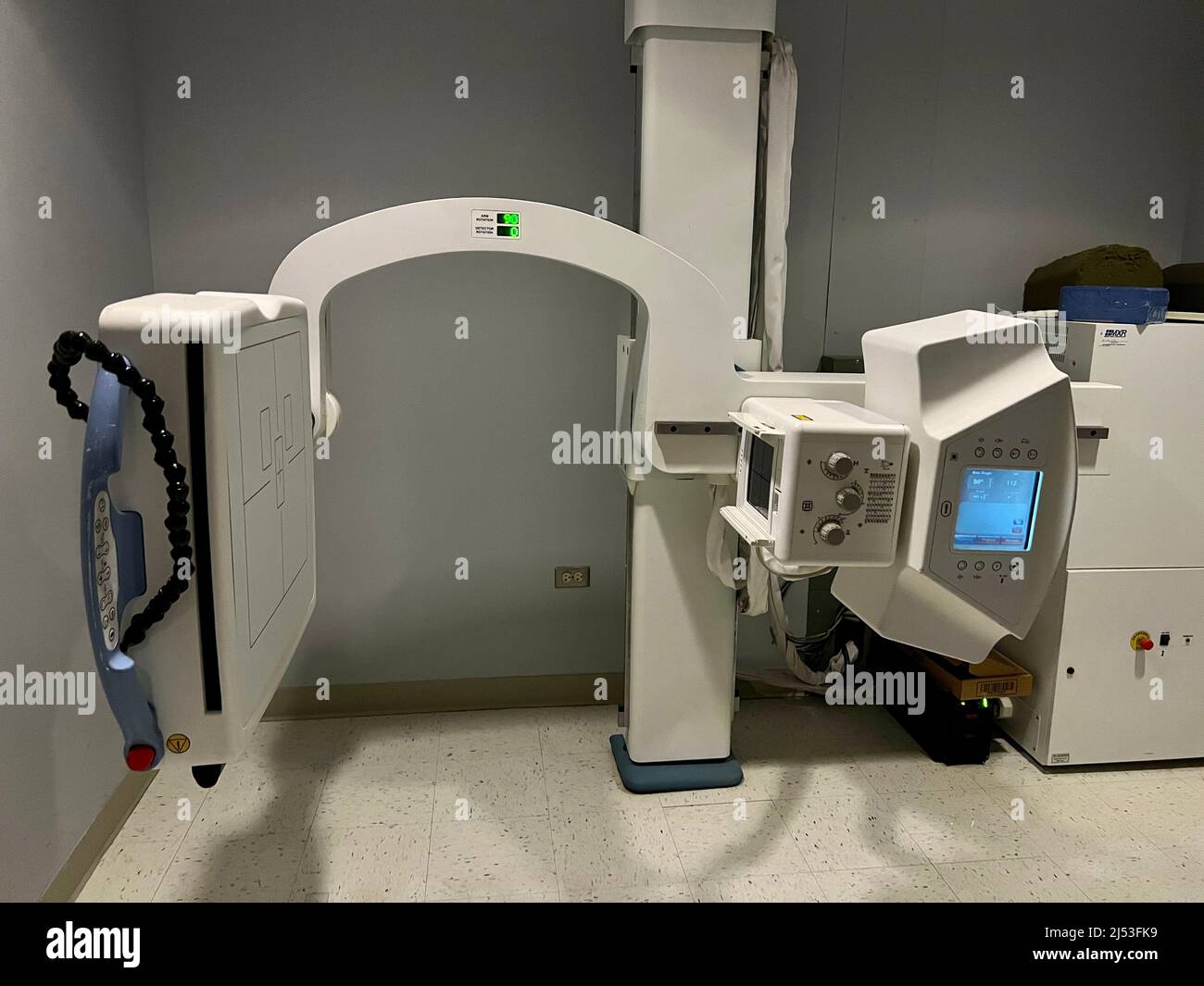 X-ray machine inside a medical office building Stock Photo