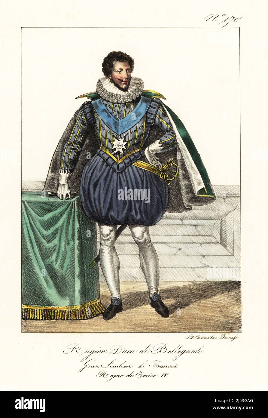 Roger de Saint-Lary de Termes, Duke of Bellegarde, 1562-1646. Royal Master  of the Horse to King Henry III, and Grand Ecuyer de France to King Henry  IV. In ruff collar, cape, doublet,