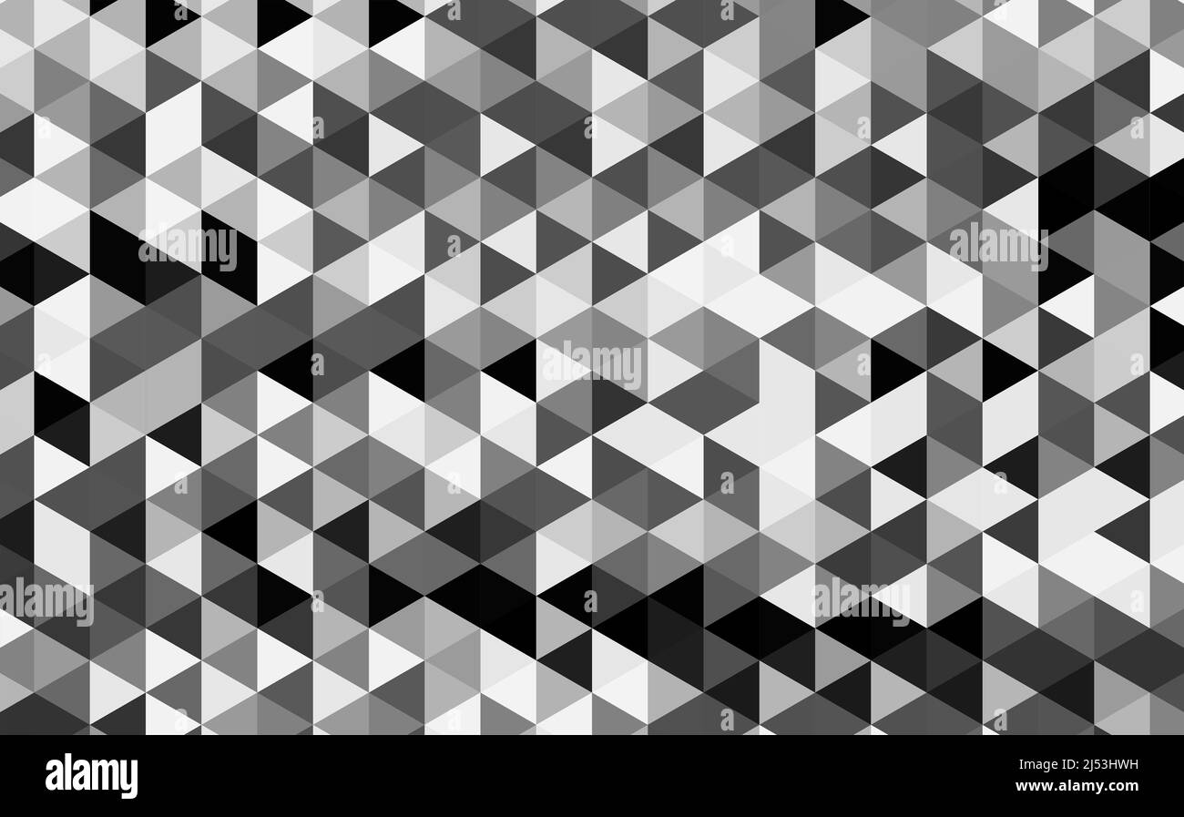 abstract black and white triangle, geometric pattern texture background