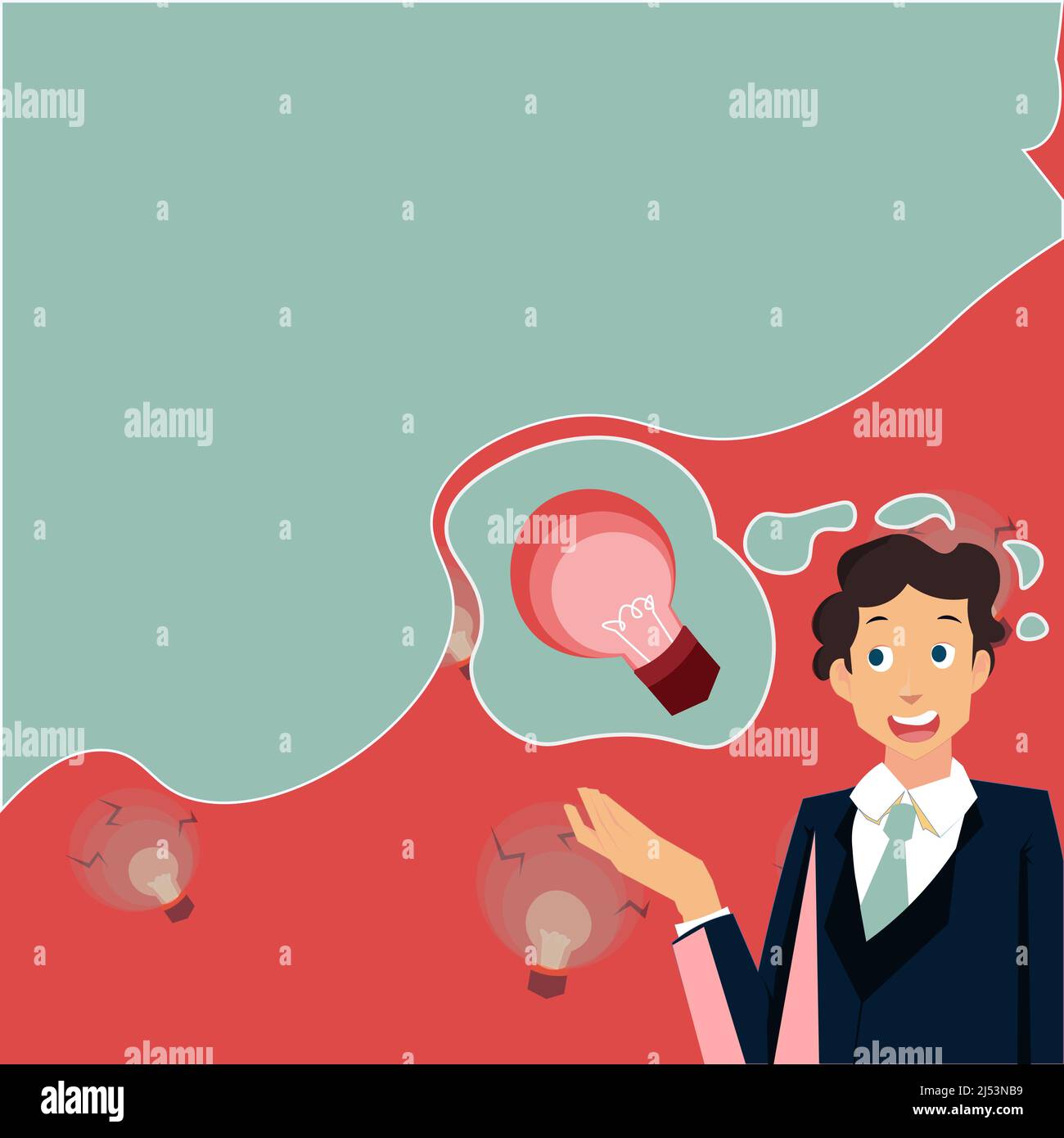 Businessman in suit presenting new innovative ideas achieving ...