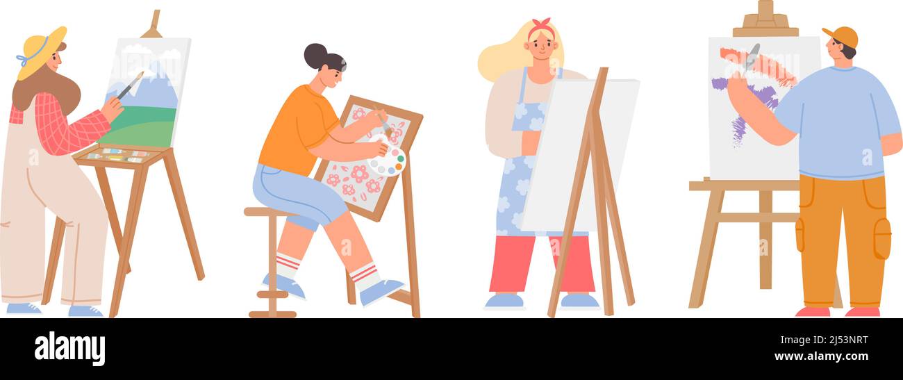 Art painters artist draw picture on lesson Stock Vector Image & Art Alamy