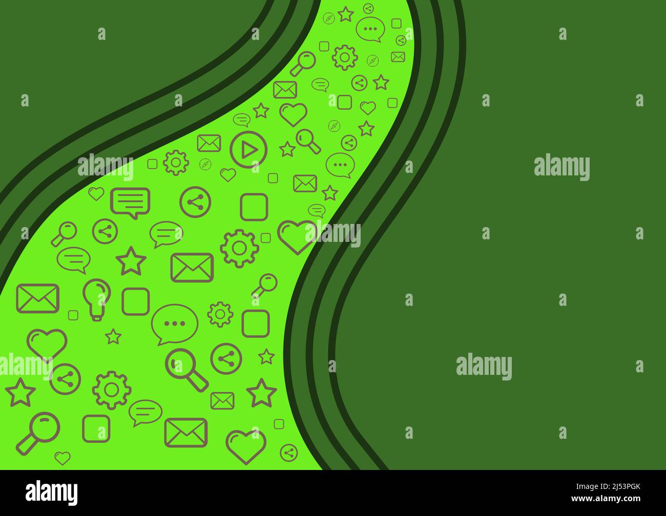Icons symbolizing successful online communication colleagues achieving ...
