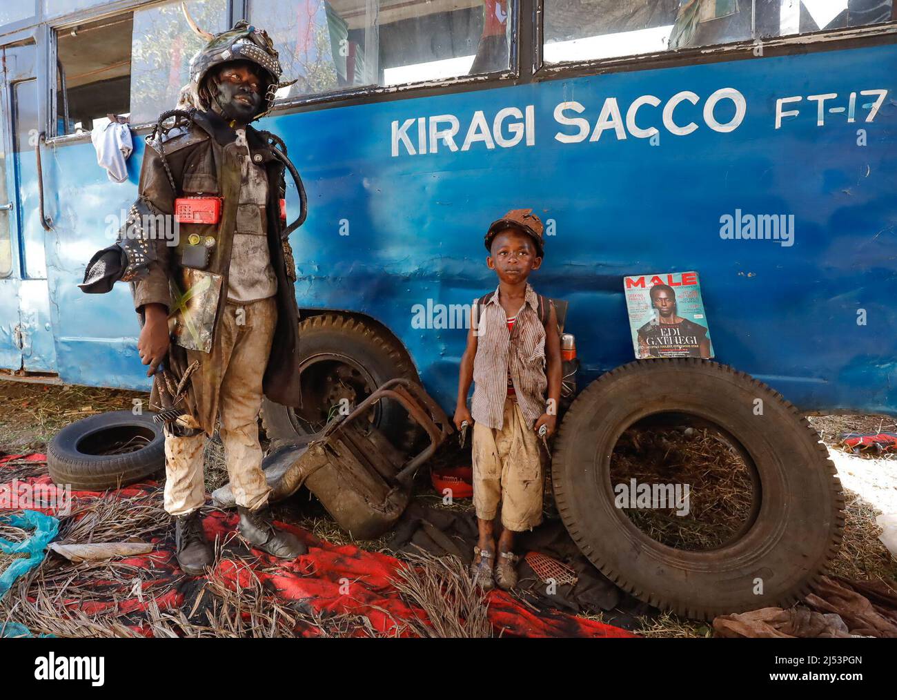 Nairobi, Kenya. 10th Jan, 2022. Actors dressed in postapocalyptic