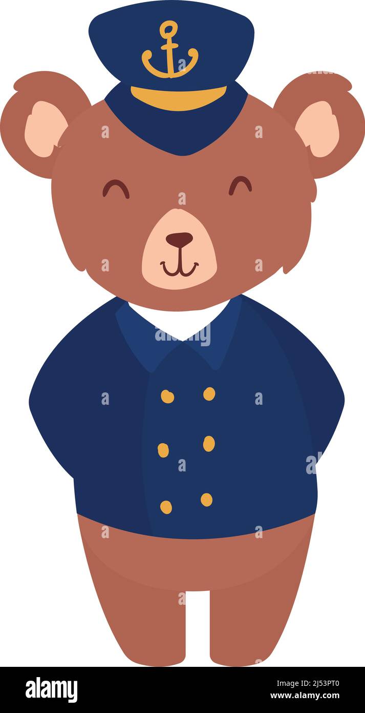 bear sailor with uniform Stock Vector Image & Art - Alamy