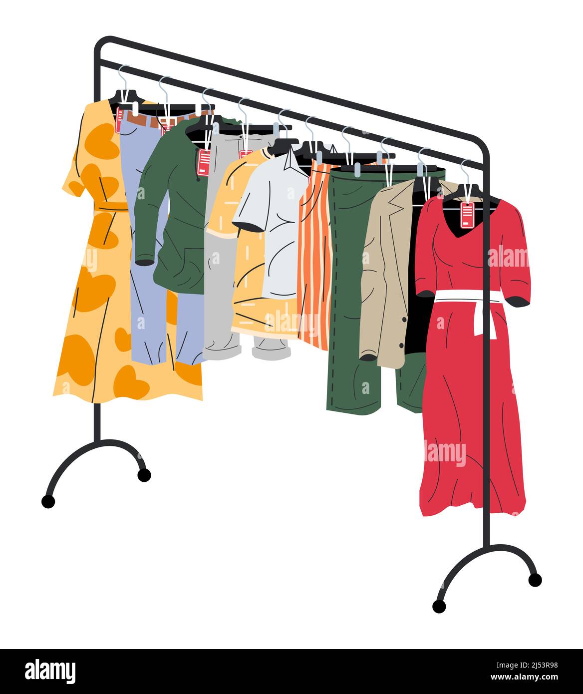 Mens and Womans Clothes on Shop Hanger Stock Vector Image & Art - Alamy
