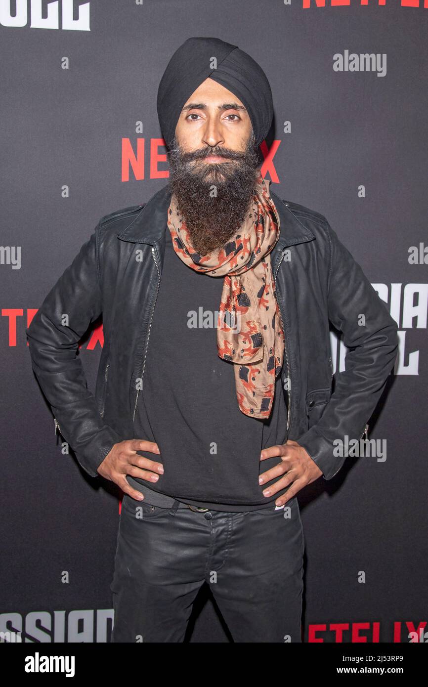 NEW YORK, NEW YORK - APRIL 19: Waris Ahluwalia attends Netflix's "Russian Doll" Season 2 Premiere at The Bowery Hotel on April 19, 2022 in New York City. Stock Photo