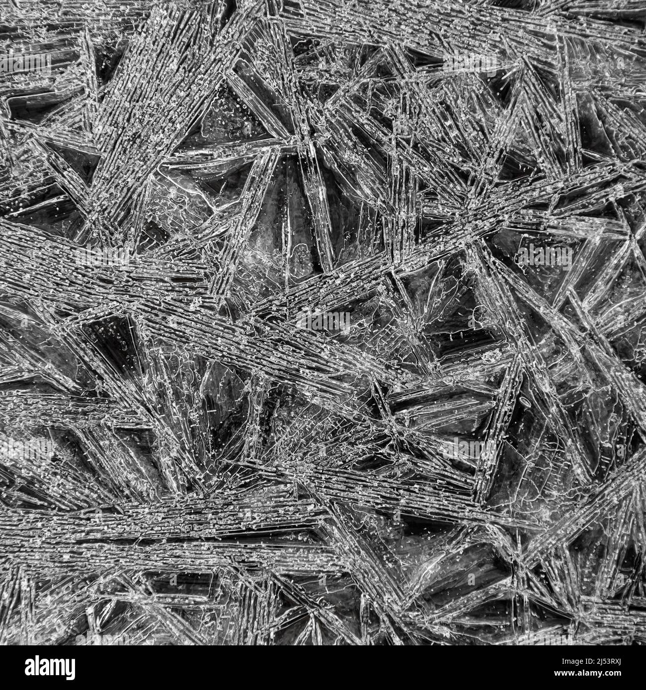 Ice crystals forming natural geometric patterns Stock Photo Alamy