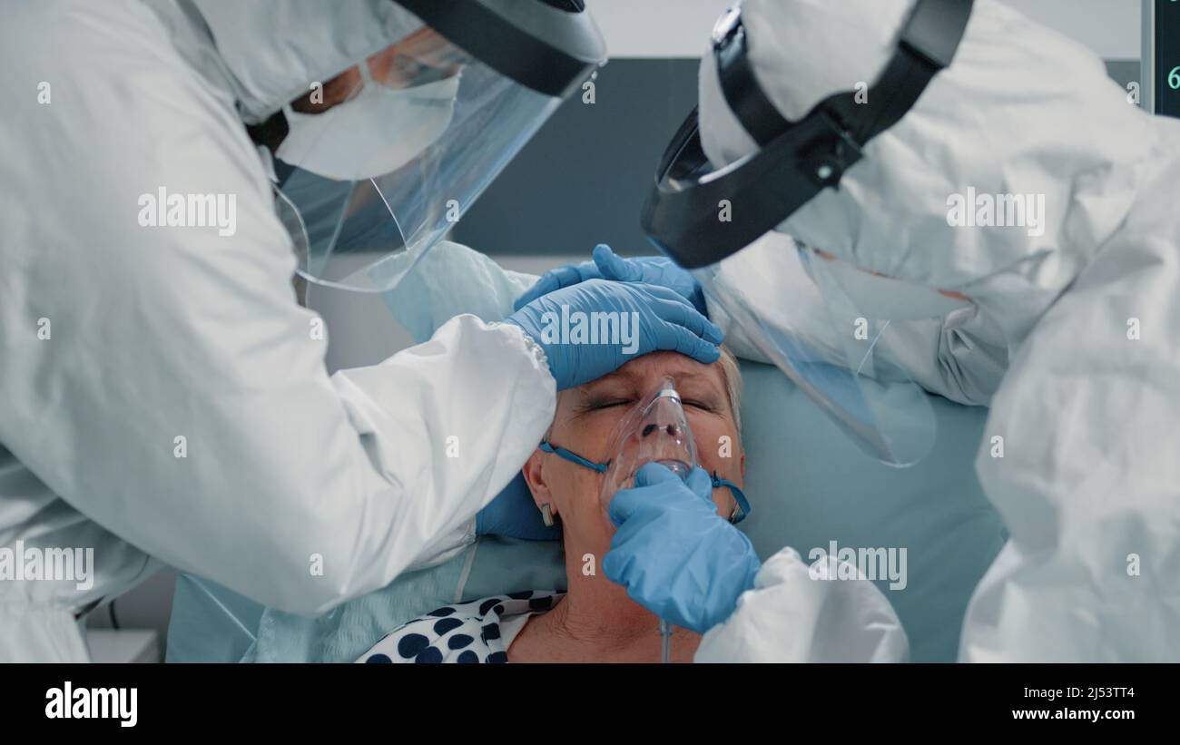 Hyperventilating patient asking for medical assistance from paramedics ...