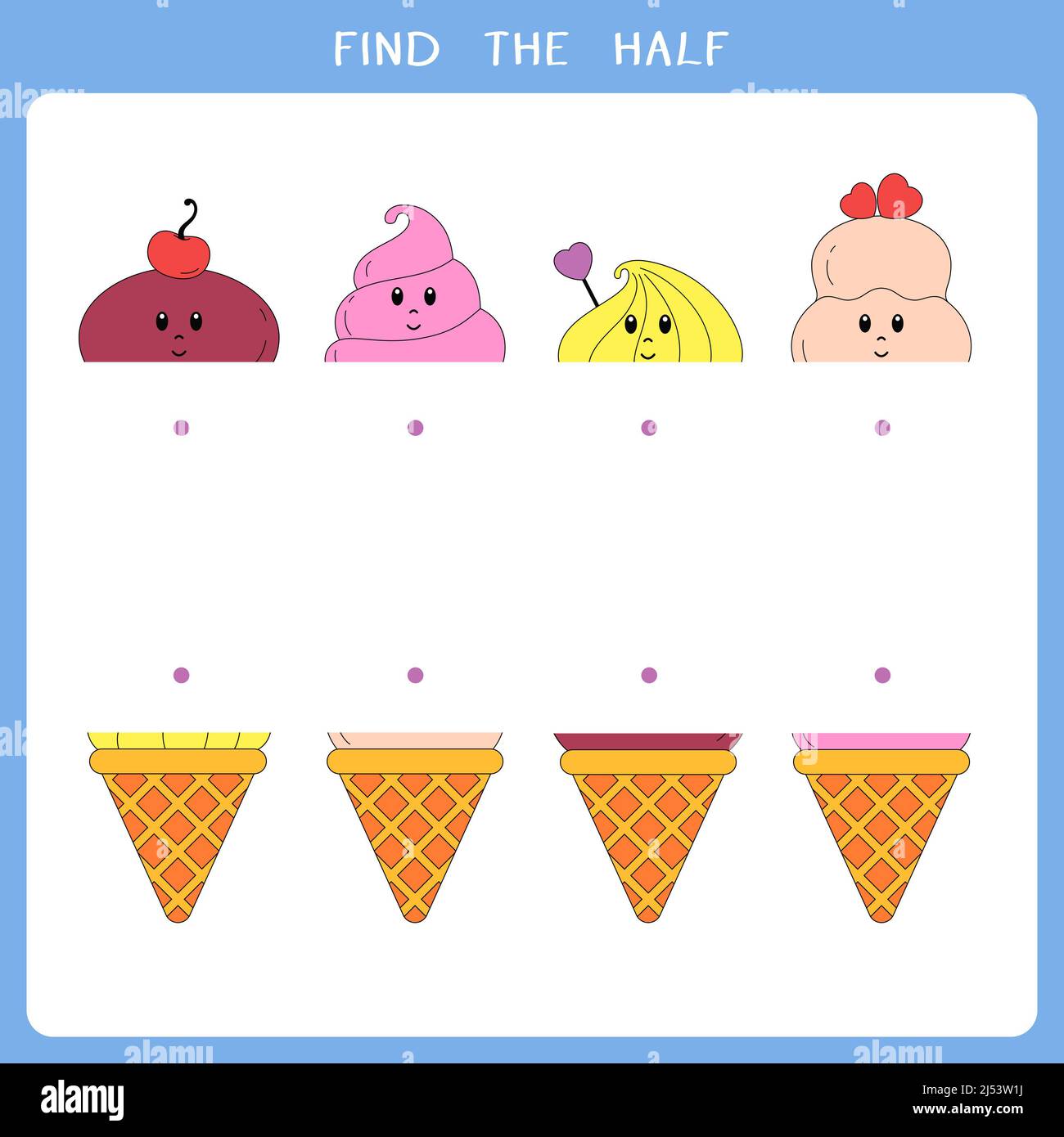 Find the half for ice cream Stock Photo