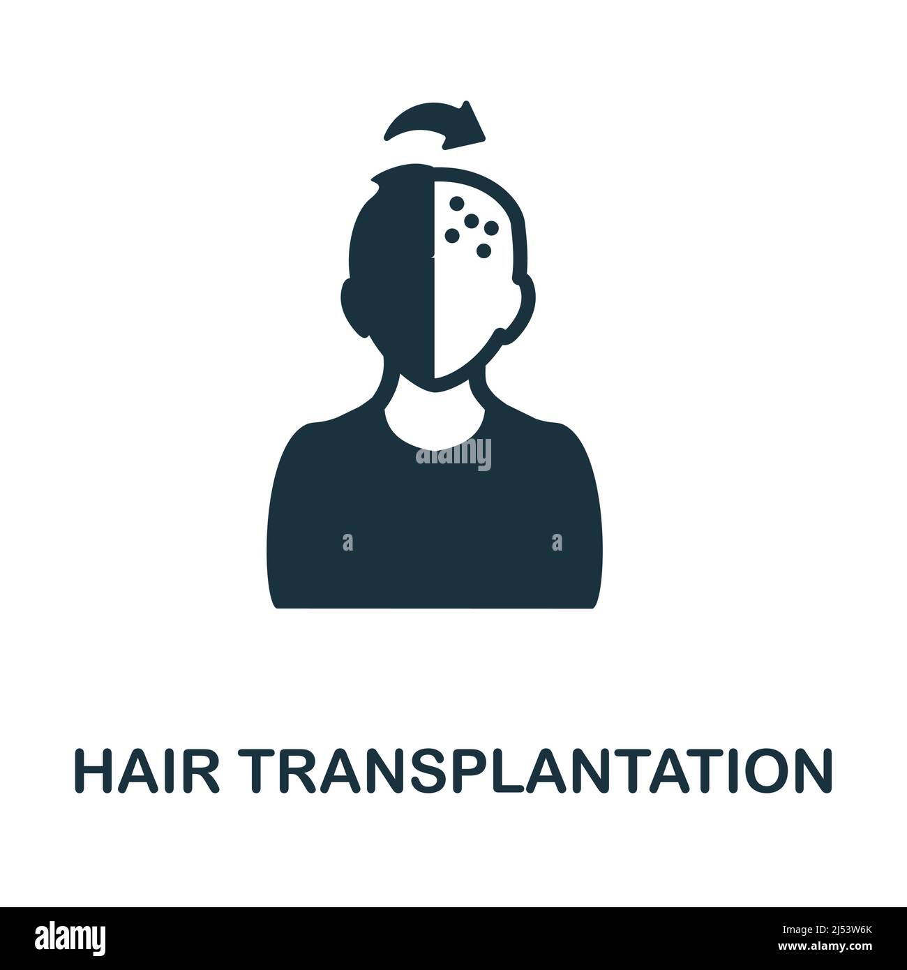 Hair Transplantation flat icon. Colored element sign from transplantation collection. Flat Hair Transplantation icon sign for web design, infographics Stock Vector