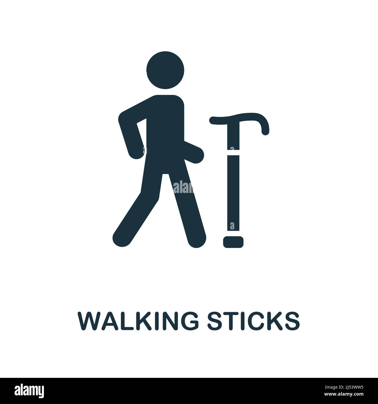 Walking Sticks icon. Monochrome simple Walking Sticks icon for