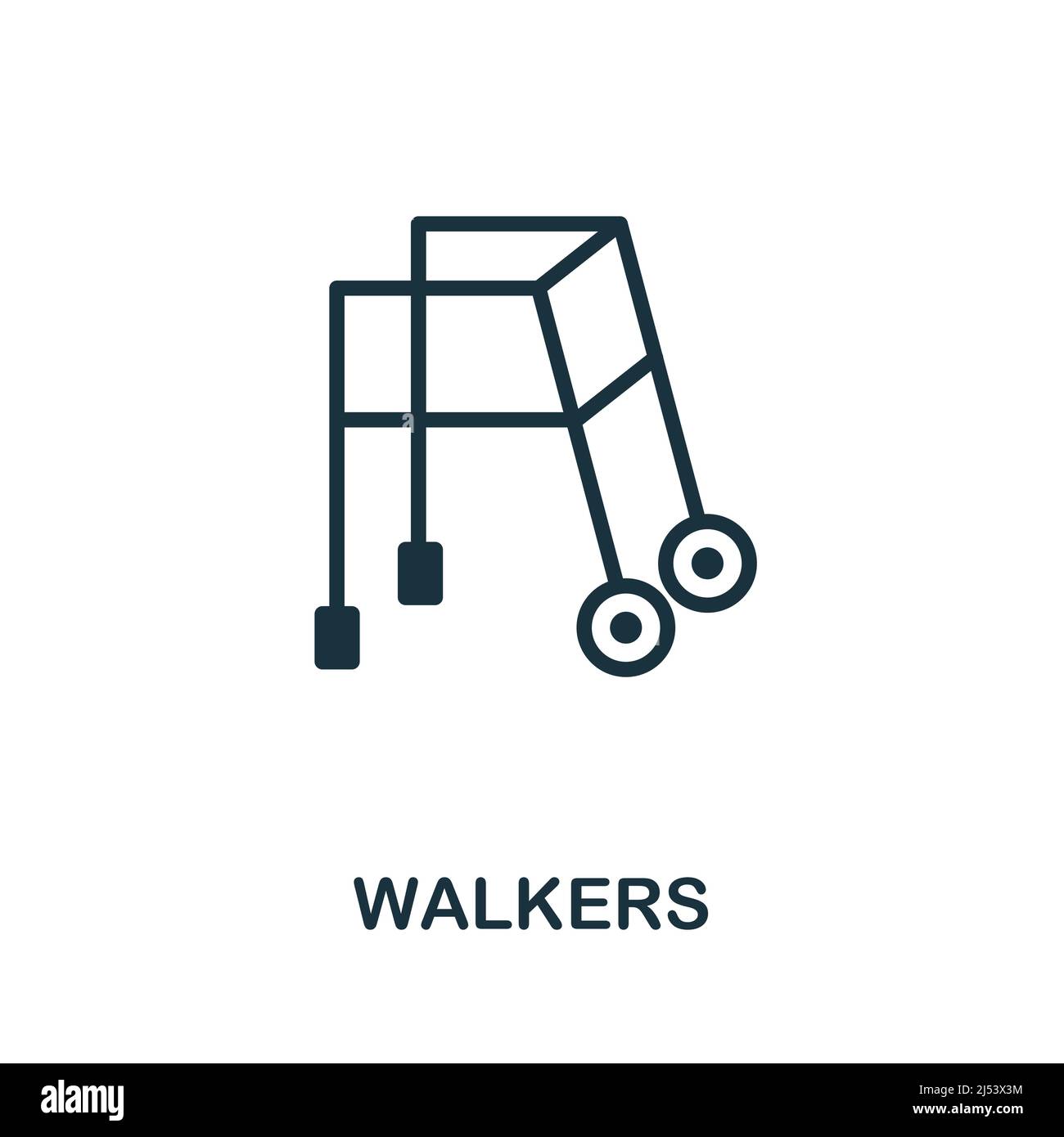 Walkers icon. Monochrome simple Walkers icon for templates, web design and infographics Stock Vector