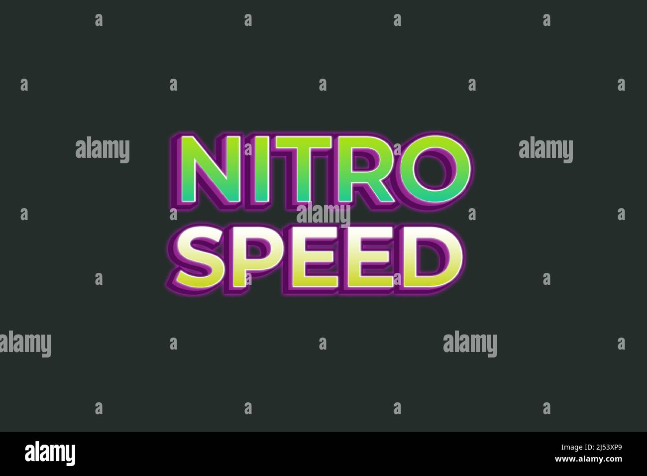 Editable text effects Nitro Speed , words and font can be changed Stock Vector