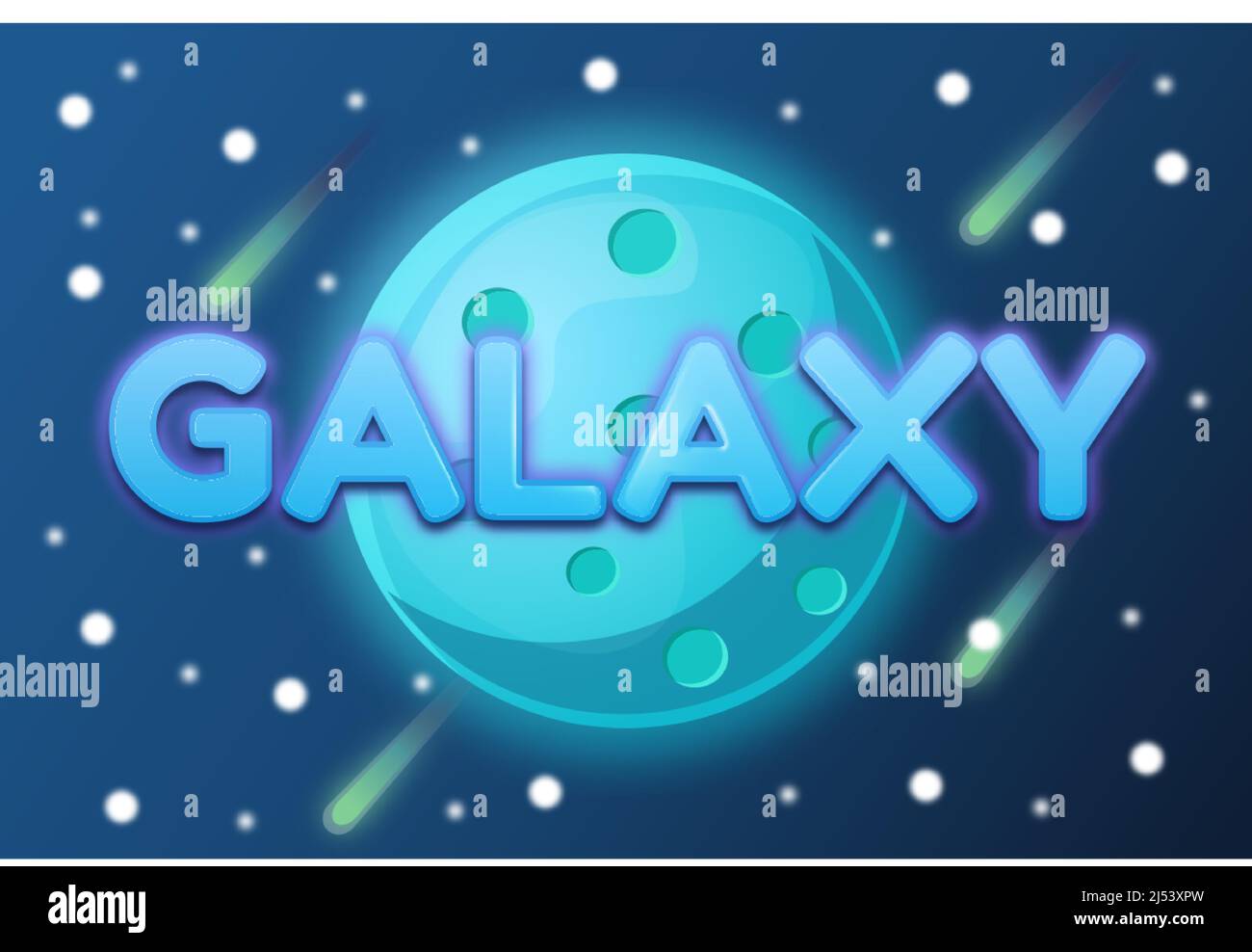 Editable text effects Galaxy , words and font can be changed Stock Vector