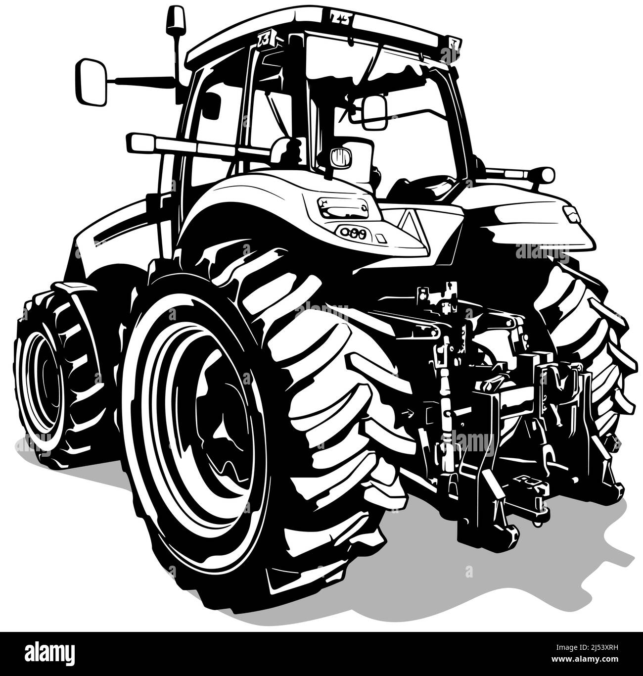 Farm Tractor from Rear View Stock Vector Image & Art Alamy