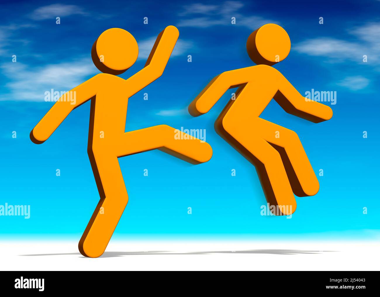 A kick behind as a thank you Stock Photo - Alamy