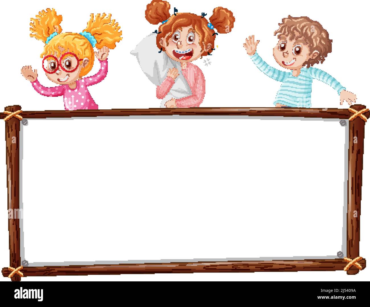 Board template with happy kids illustration Stock Vector Image & Art ...