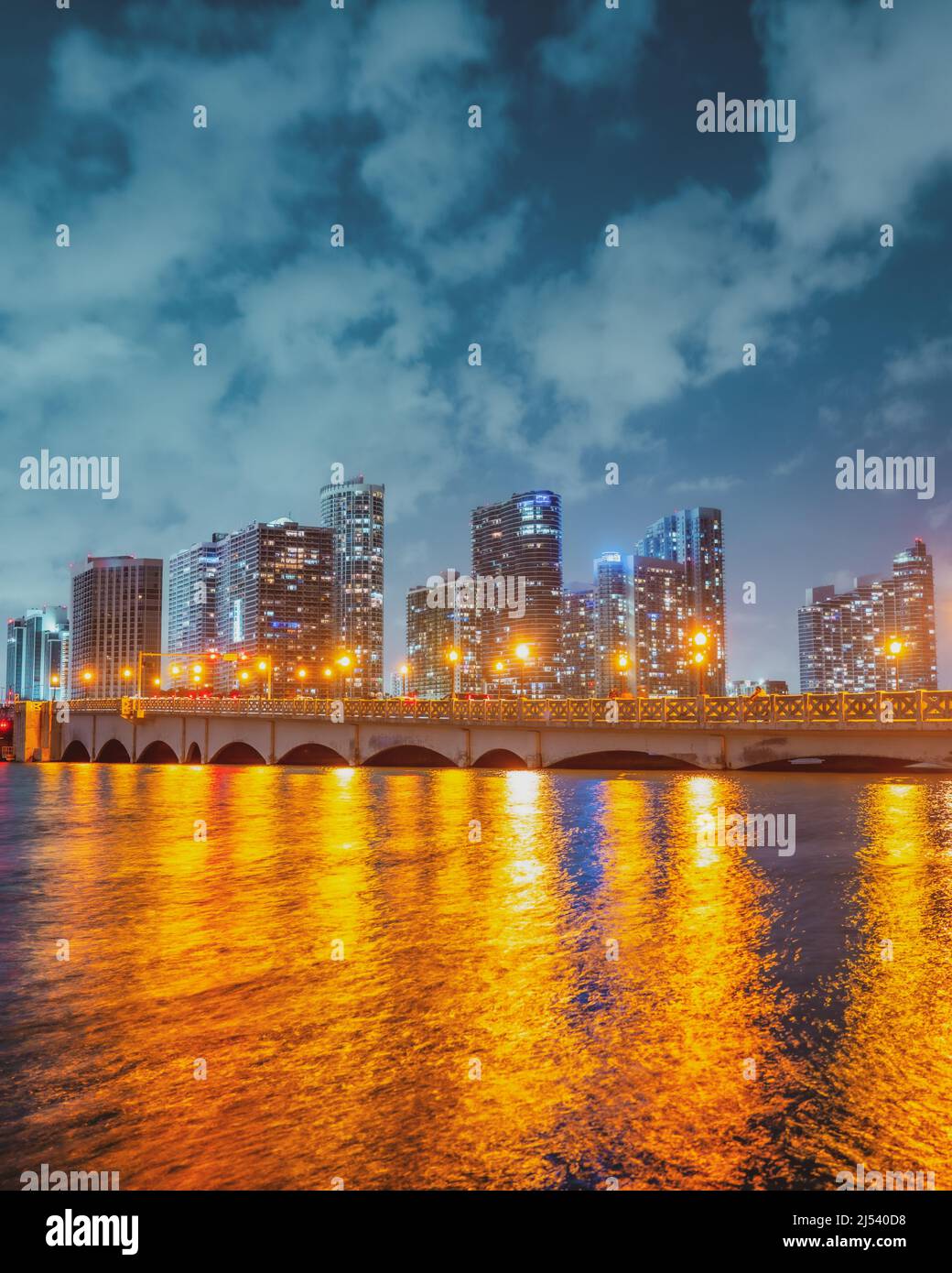 Causeway, Islands, Biscayne Bay, Miami, Florida Stock