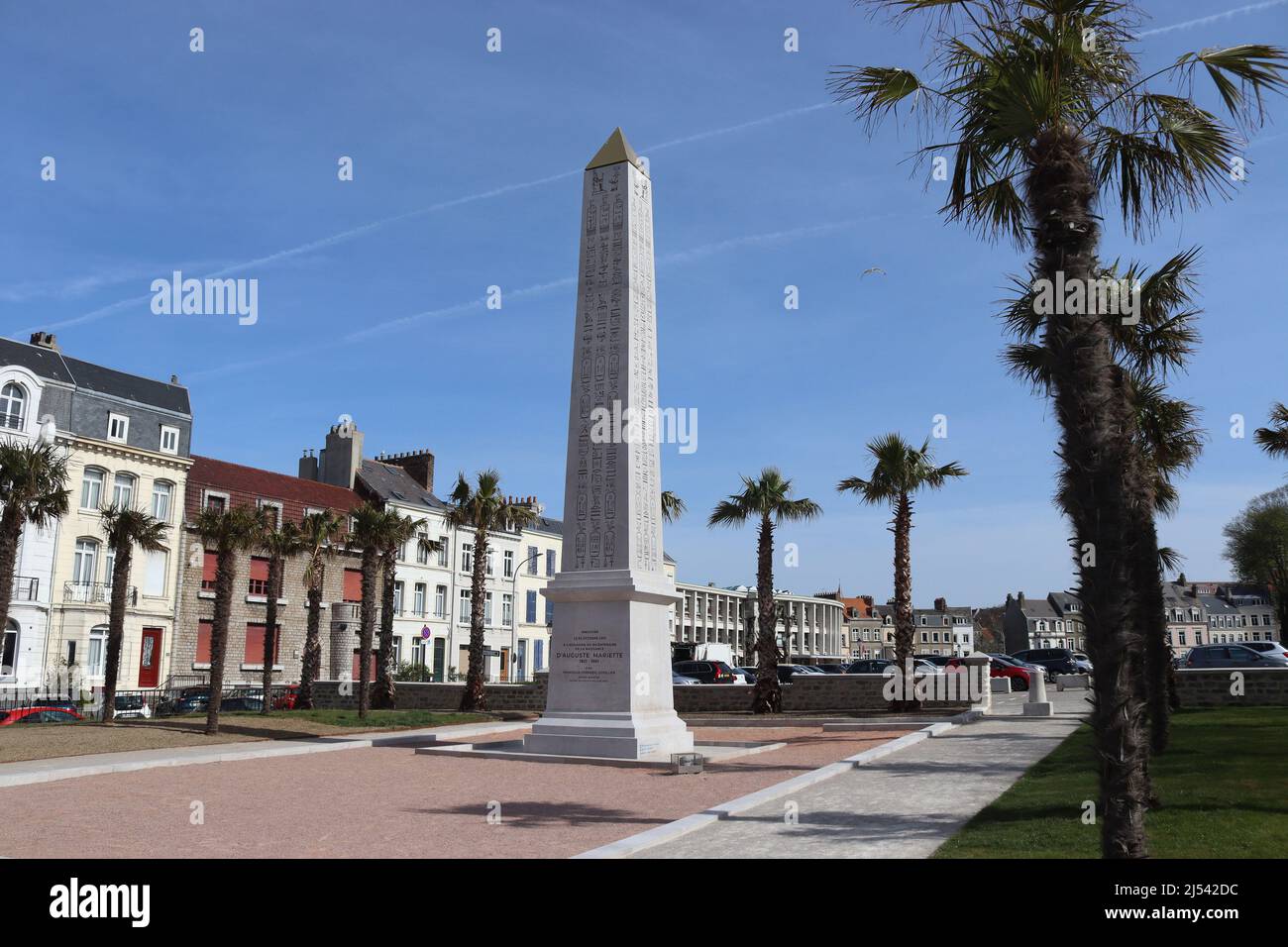 BOULOGNE-SUR-MER, FRANCE, 12 APRIL 2022: View of the renovated Square Auguste Mariette Pacha in Boulogne. Its is a  tourist destination dedicated to t Stock Photo