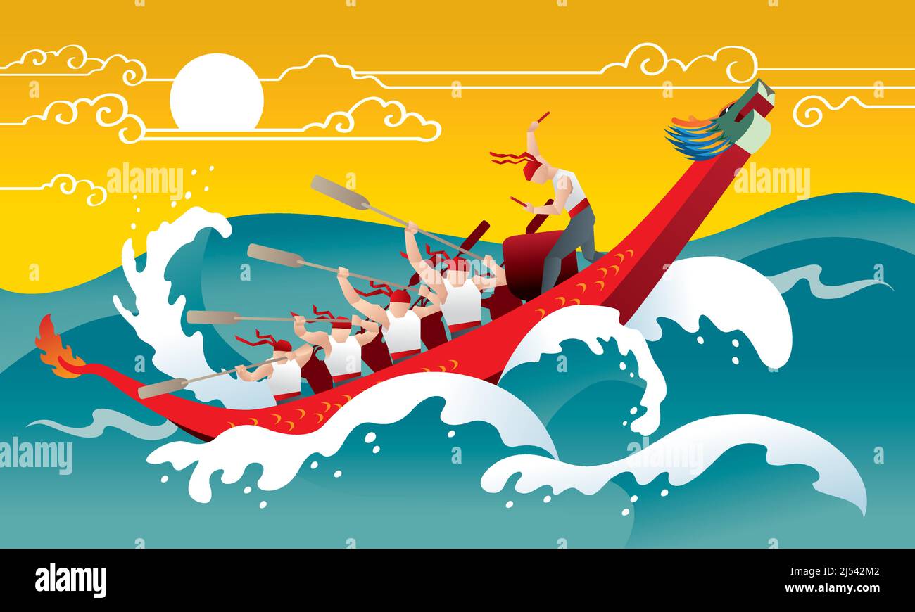 Men in rowing boat Stock Vector Images - Alamy