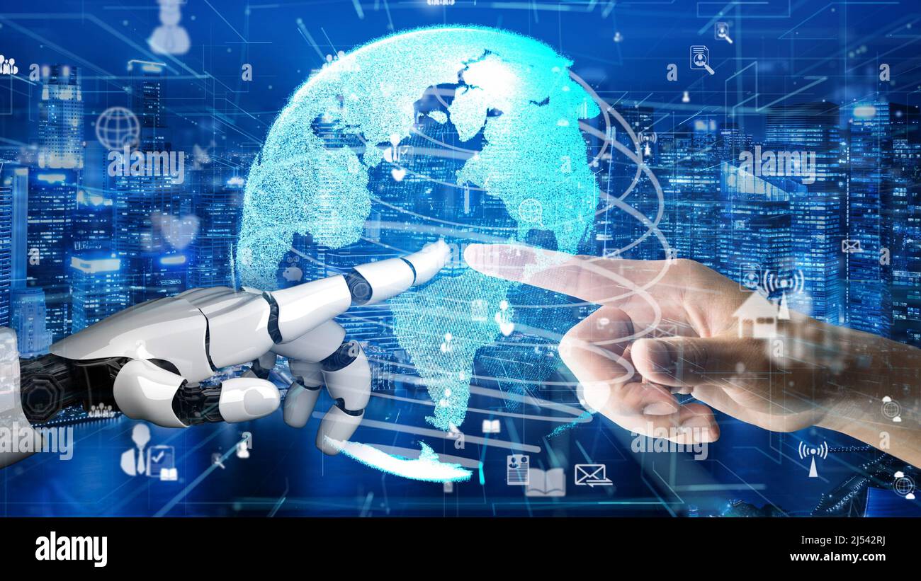Futuristic robot artificial intelligence revolutionary AI technology ...