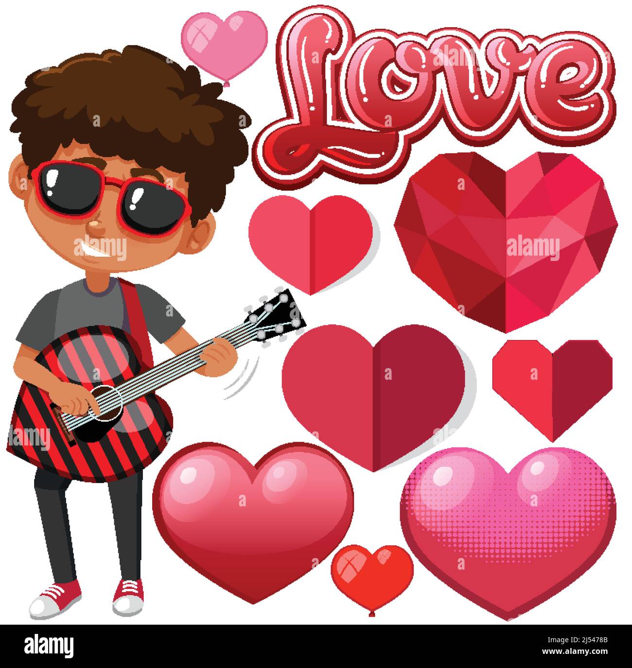 Valentine theme with many hearts illustration Stock Vector Image & Art
