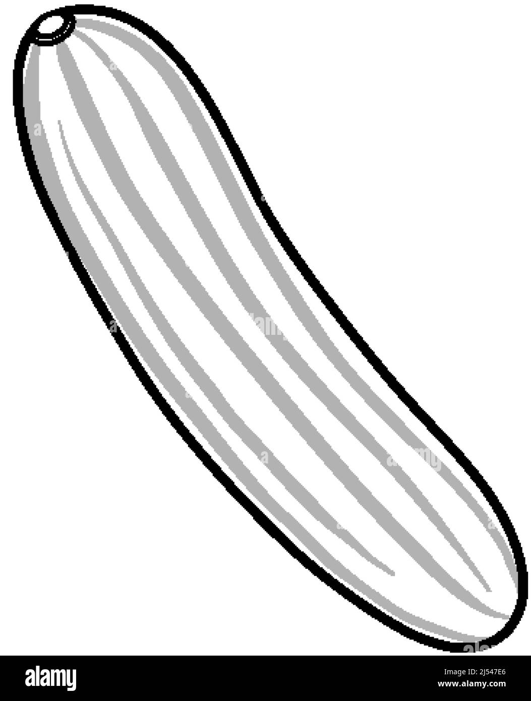 Cucumber doodle outline for colouring illustration Stock Vector Image