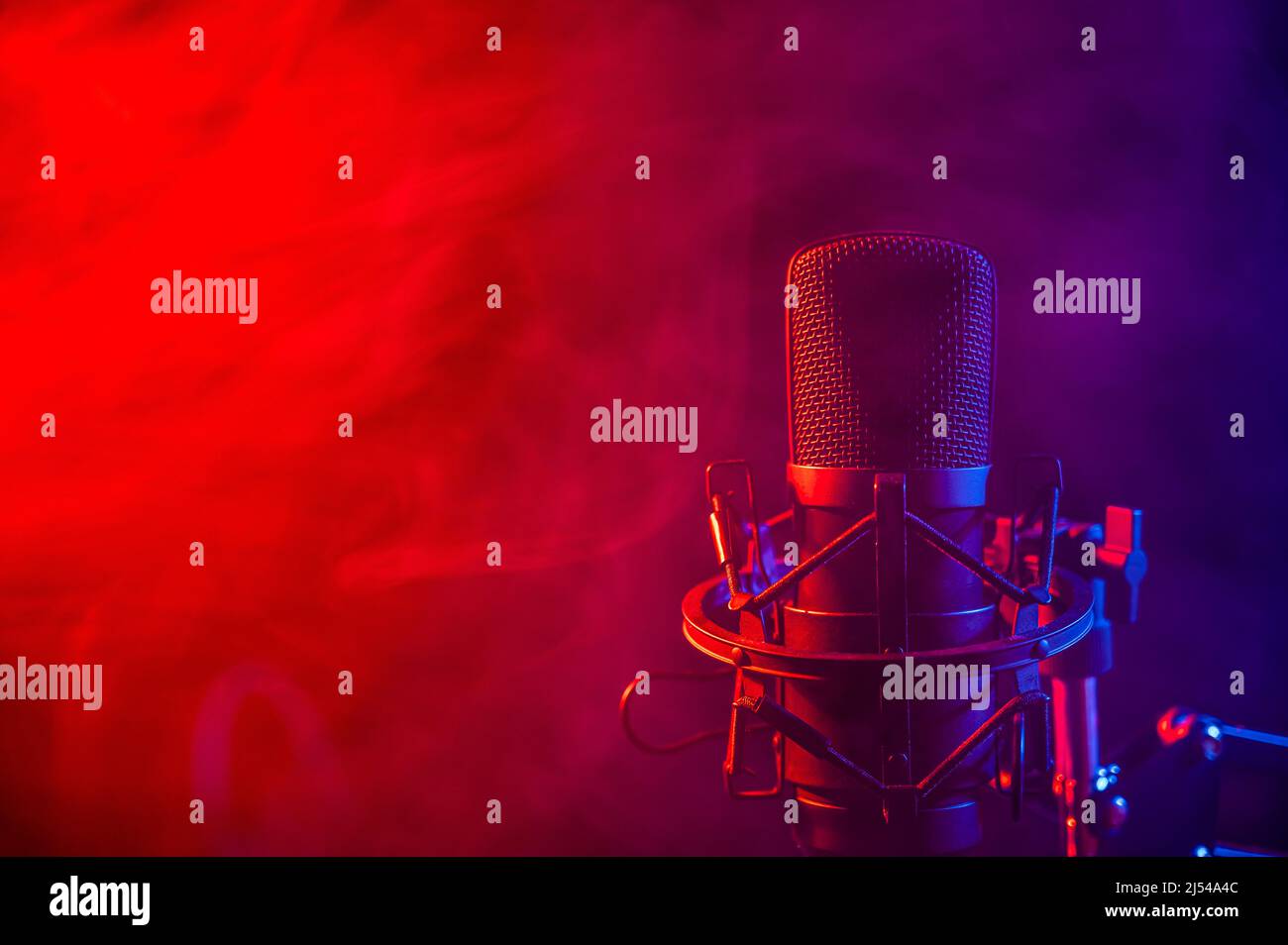 Professional microphone in pink smoke hi-res stock photography and ...