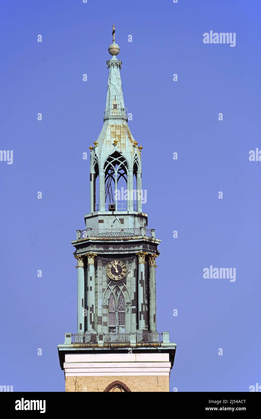 Steeple of St. Mary's Church, Alexander Square, Germany, Berlin Stock Photo
