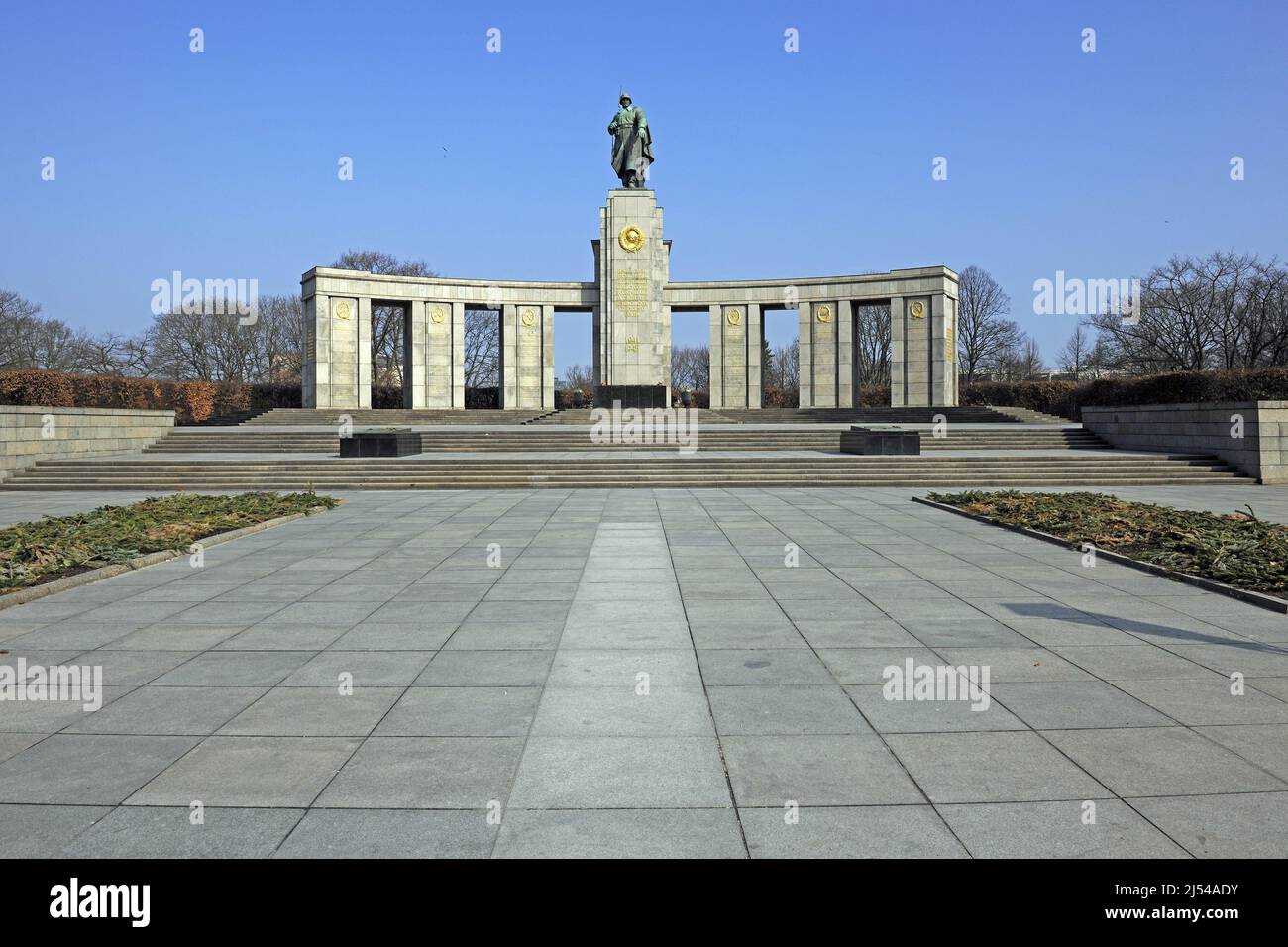 Soviet cenotaph for the killed Russian, Soviet soldiers of the World War II, Strasse des 17. Juni, Germany, Berlin Stock Photo