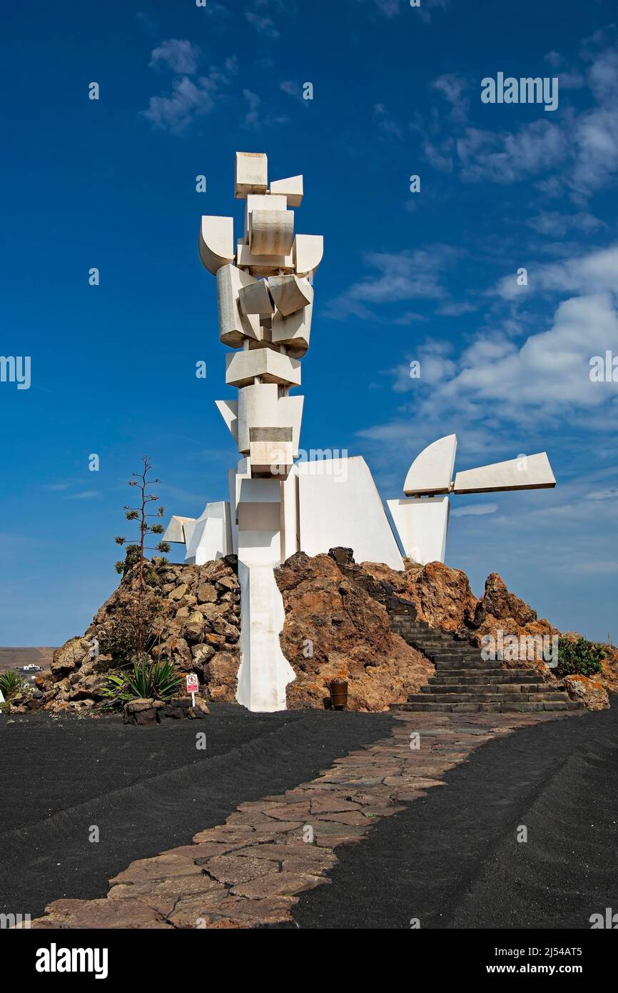 Sculpture 'Monumento al Campesino' of the artist Cesar Manrique, Canary Islands, Lanzarote, Mozaga Stock Photo