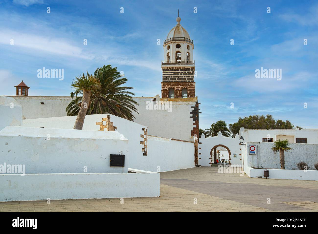 Church Iglesia de Nuestra Senora de Guadalupe, Plaza de la Constitucion, Canary Islands, Lanzarote, Teguise Stock Photo