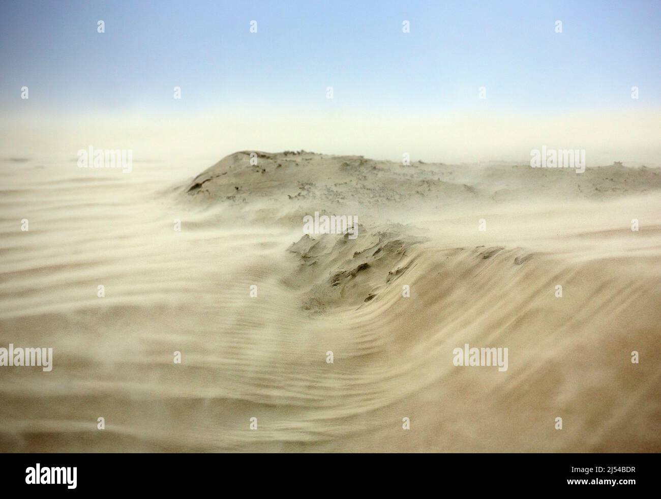 storm on the sandy beach, Hurricane Eunice, Zeynep, 02/18/2022, Belgium, West Flanders, Nieuwpoort Stock Photo