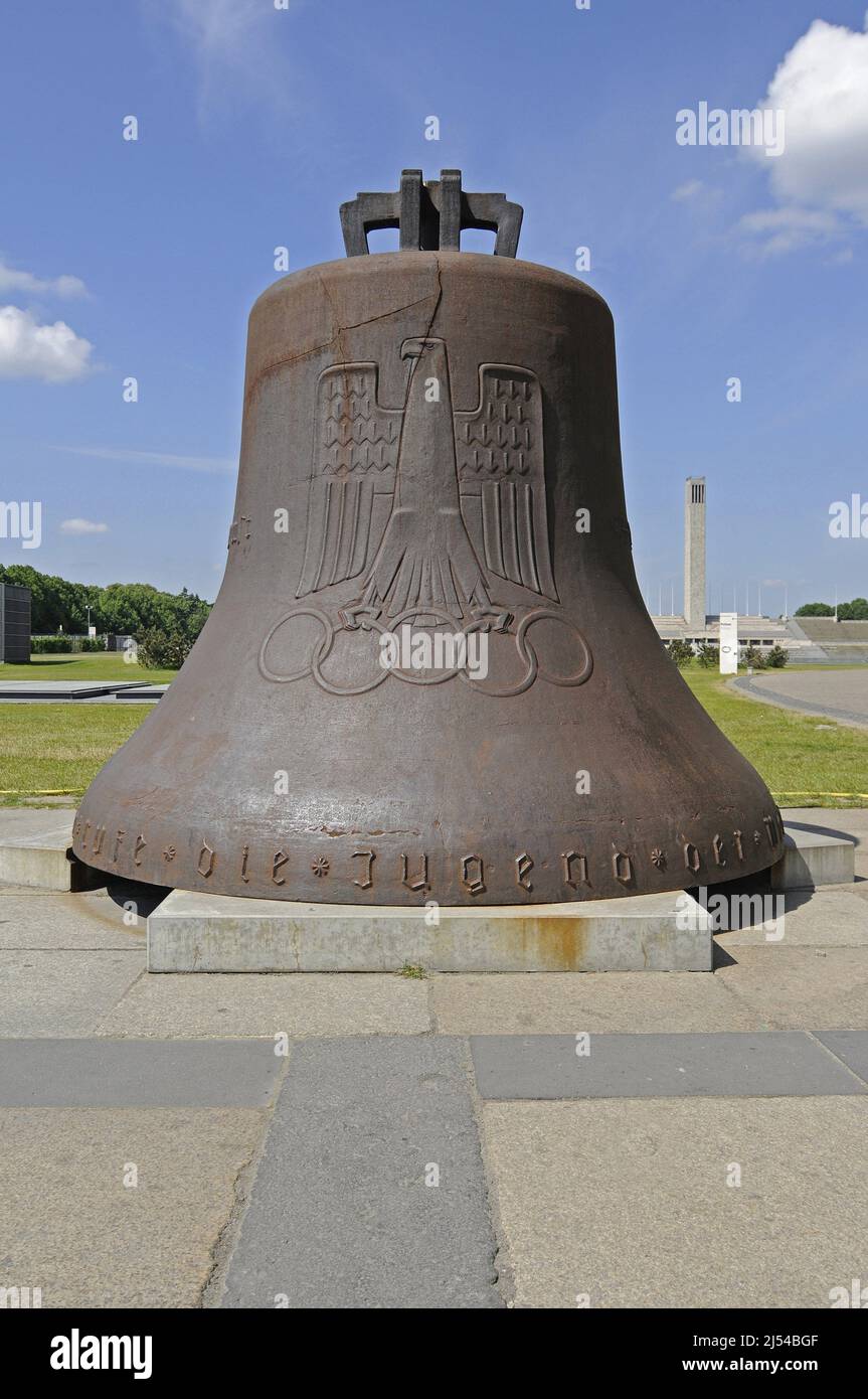 Olympia bell at the Olympia Stadion Berlin, Germany, Berlin Stock Photo