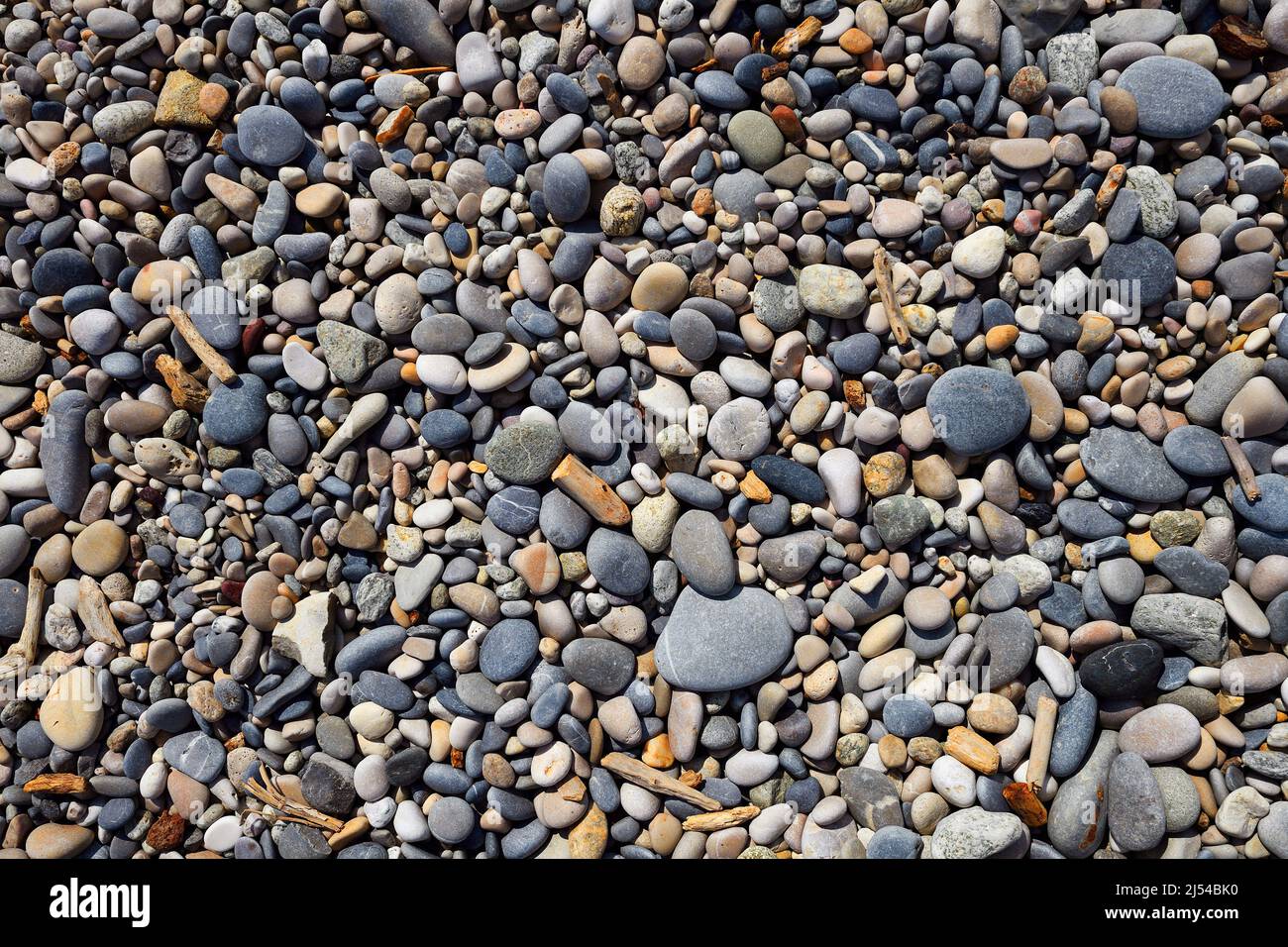 Pebbles on the beach, France, Alpes-Maritimes, Villeneuve-Loubet Stock Photo