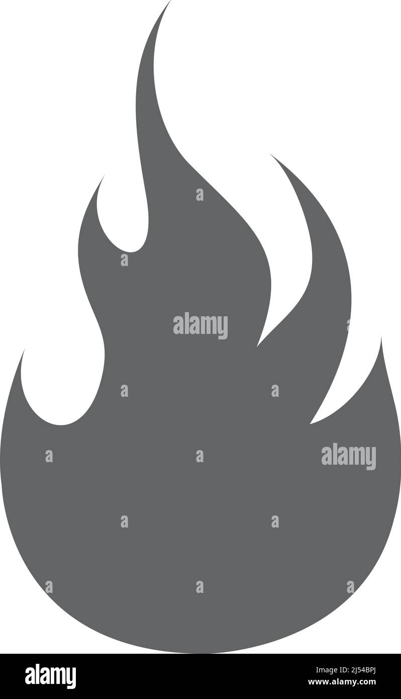 Black fire label. Decorative sticker. Flame icon Stock Vector